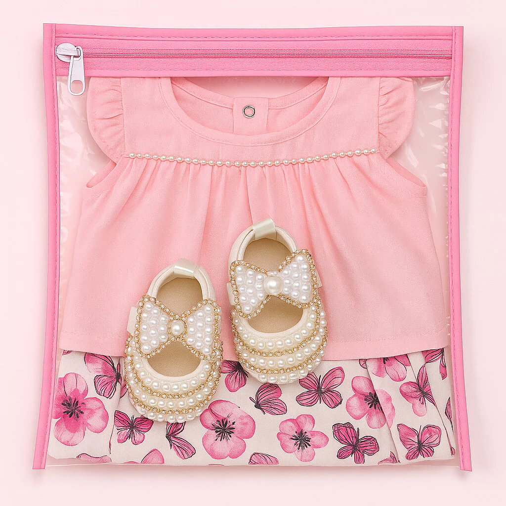 Kit 7 Saquinhos Maternidade Organizador Mala Bebê 27 x 33 MALA/VIAGEM/ROUPA MOLHADA e SECA